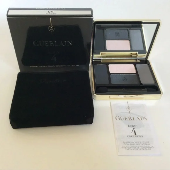 New In Box GUERLAIN ECRIN 4 COULEURS LONG-LASTING EYESHADOWS #09 LES NOIRS